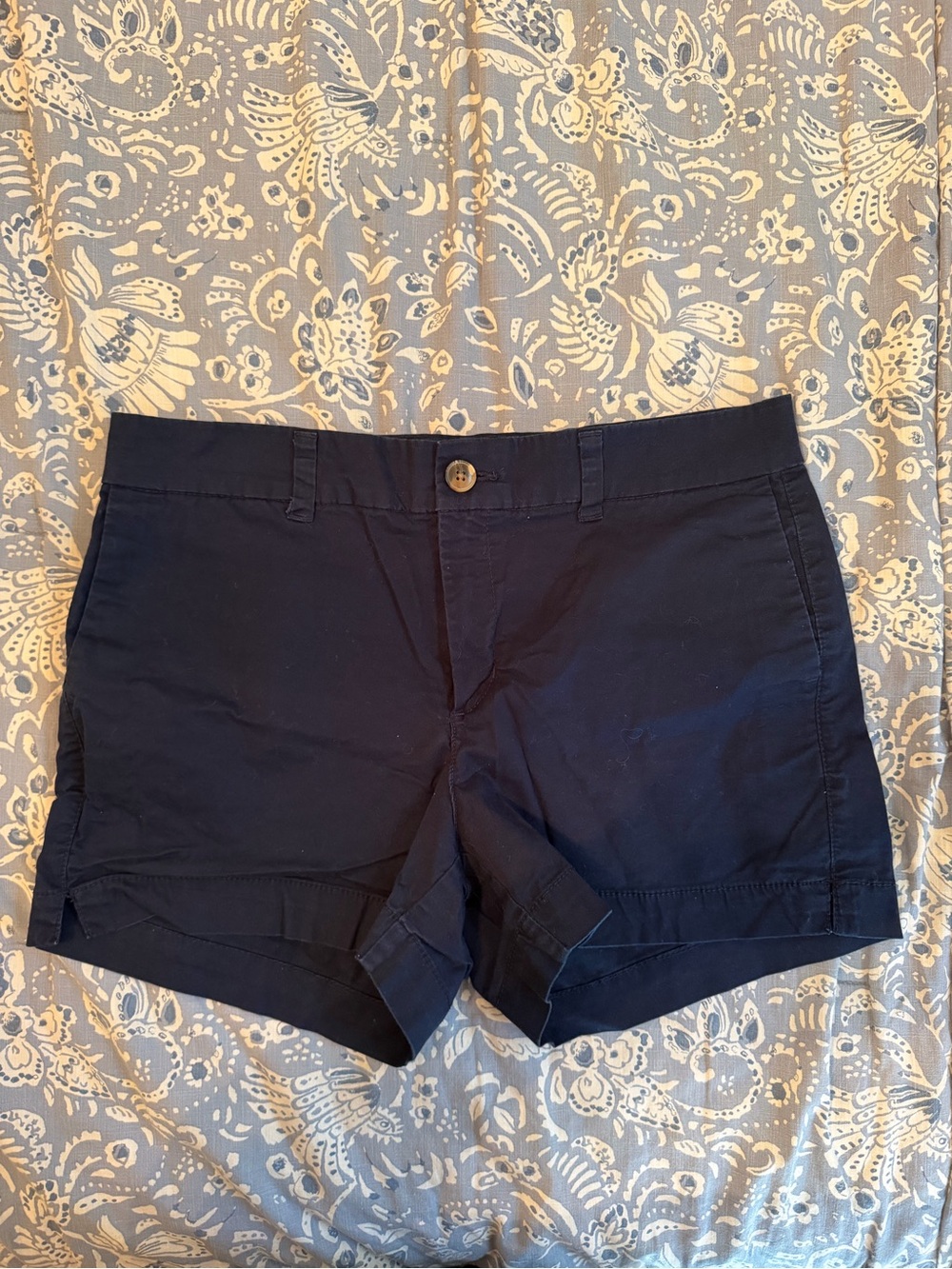Old Navy Dark Navy Mid-Rise Cotton Shorts